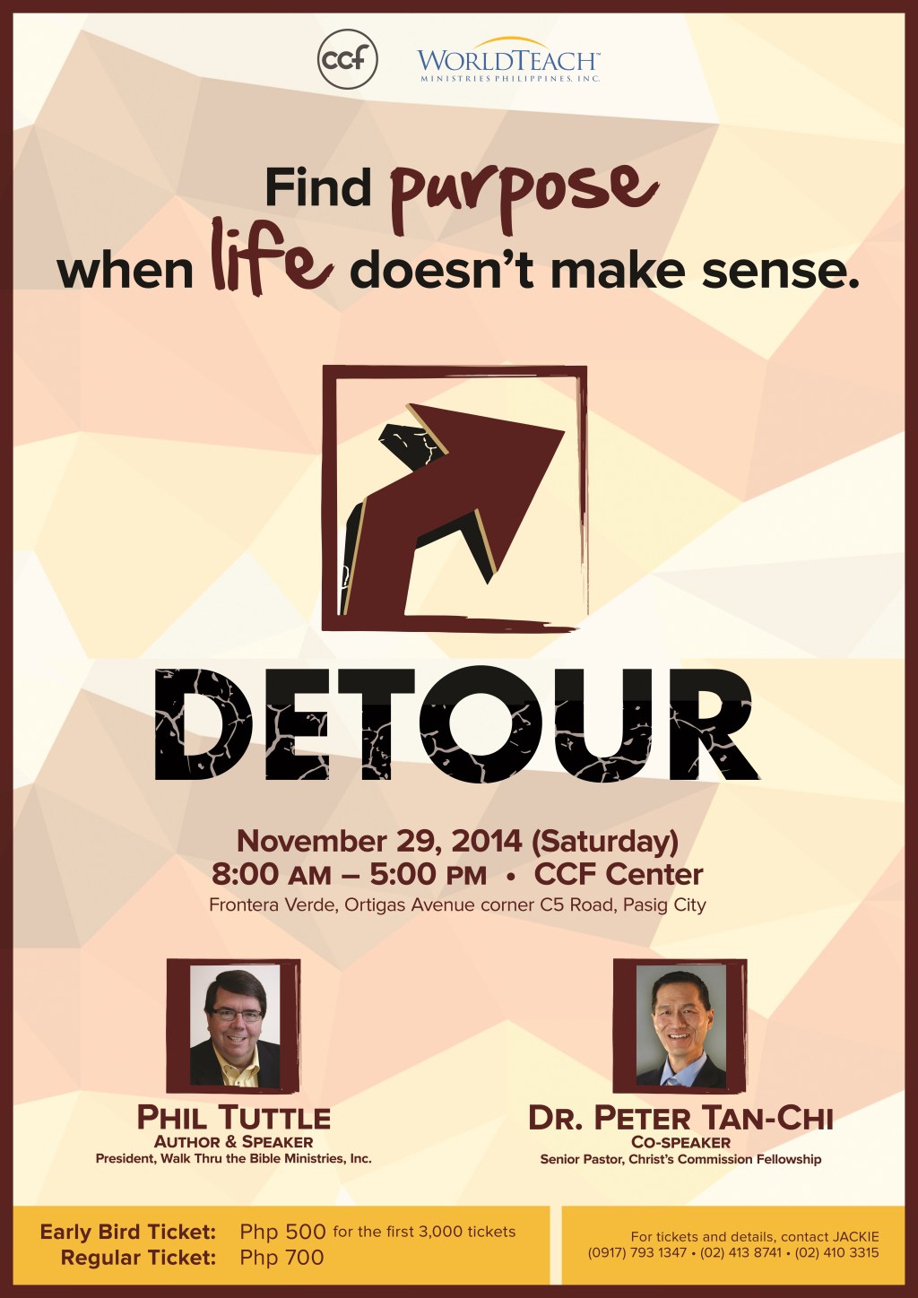 Up Coming Event | DETOUR: Find Your Purpose When Life Doesn’t Make Sense&nbsp;Seminar