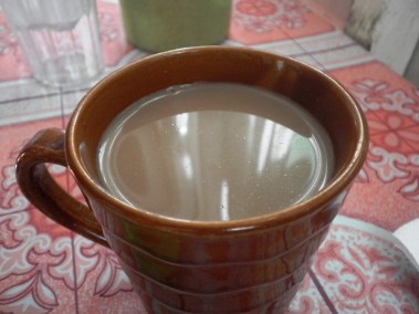 Kape at Gatas, brewed coffee with milk at Tia Tinay which costs around 15php only