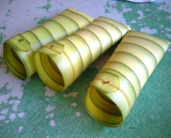 Rolled buri leaves